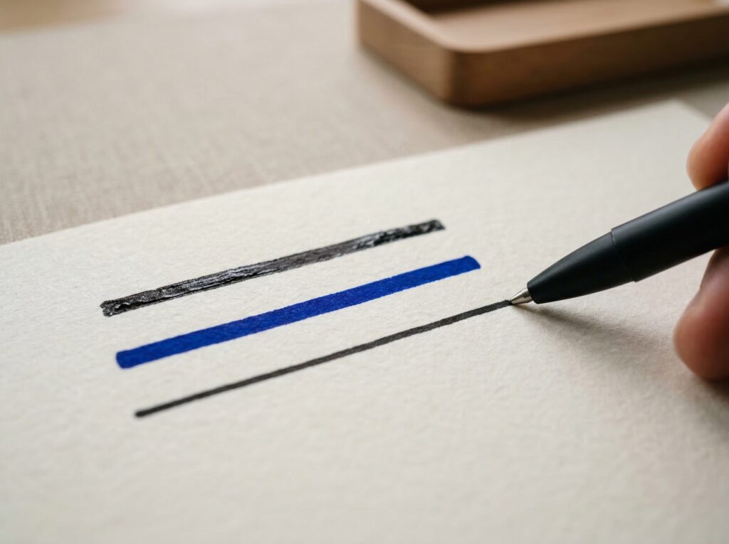 ボールペンの油性・水性・ゲルインクの違い（書線の質感比較）